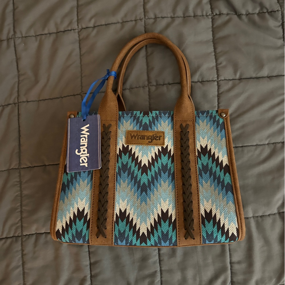 Wrangler Southwestern Pattern Dual Sided Print Tote/Crossbody
